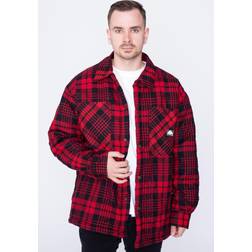 Southpole Flannel Quilted Shirt Jacket Vinterjacka Herr röd svart