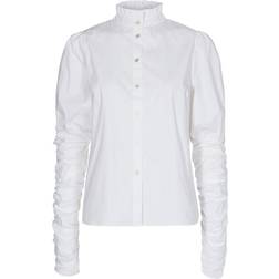 Co'Couture Sandy Poplin Puff Shirt White