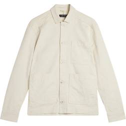 J.Lindeberg Errol Linen Workwear Overshirt E026 Turtledove Male Blanco