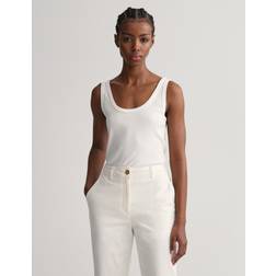 Gant Dame Ribstrikket tank-top Hvid