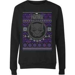 Marvel Avengers Black Panther Sudadera Navideùa de Mujer - Negra