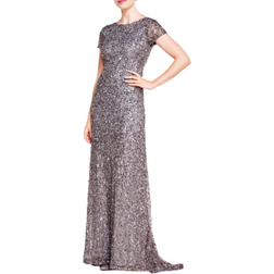 Adrianna Papell Scoop Back Sequin Gown