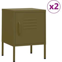 vidaXL Nightstands 2 Pcs Olive Green 35 x 35 x 51 cm Bedside Table 35x35cm