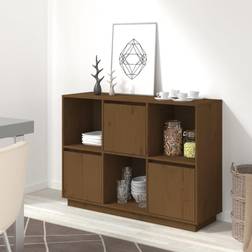 vidaXL Credenza Marrone Ambrato 110.5x35x80 cm Legno Massello di Pino Madia