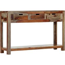 vidaXL Avec 3 Tiroirs 120x30x75 cm Bois Massif De Sesham Table Console 30x120cm