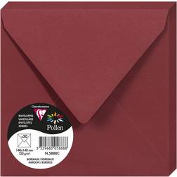 Clairefontaine 50078 C Pack de 20 sobres Pollen 140 x 140 mm, color granate 14 x 14 x 0.10