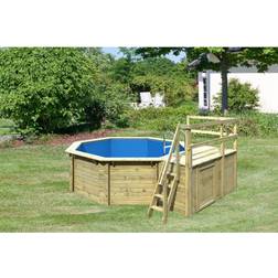 Karibu Rundpool »Var. C« braun, 11000 l, BxLxH: 358x350x124 cm