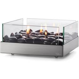 Philippi Fireplace Tischkamin 23x23cm edelstahl, transparent, schwarz/handpoliert/LxBxH 23x23x10cm