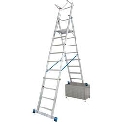 Krause Telescopic mobile safety steps, height adjustable through ClickMatic system, 8 10 rungs