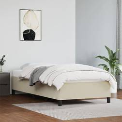 vidaXL Estructura De Cama Sin Colchón Cuero Sintético Crema 80x200 cm