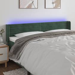 vidaXL Con LED De Terciopelo Verde Oscuro 203x16x78/88 cm Cabecero