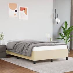 vidaXL 120x200 cm Kunstlæder Cremefarvet Sengeramme