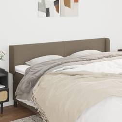 vidaXL Med Kanter 203x16x78/88 cm Stof Gråbrun Sengegavl