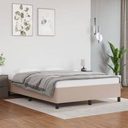 vidaXL Estructura De Cama De Cuero Sintético Capuchino 140x200 cm - Marrón