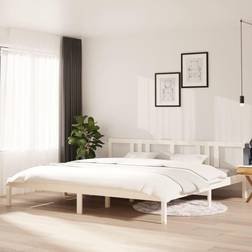 vidaXL Estructura De Cama Madera Maciza Blanco 200x200 cm