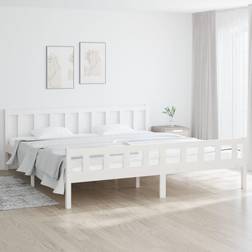vidaXL Giroletto Bianco In Legno Massello 160x200 cm