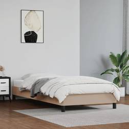 vidaXL Estructura De Cama De Cuero Sintético Capuchino 90x200 cm - Marrón