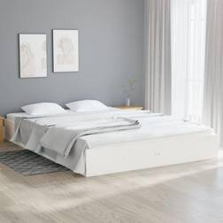 vidaXL 160x200 cm Massivt Træ Hvid Sengeramme