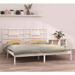 vidaXL Bed Frame White Solid Wood 160 x 200 cm