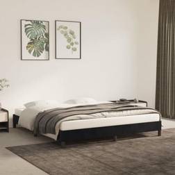 vidaXL Uden Madras Sort 180x200 cm Fløjl Sengeramme