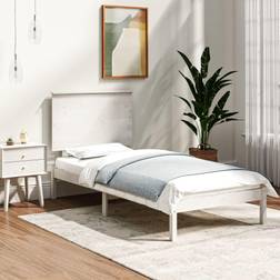 vidaXL 90x200 cm Massivt Fyrretræ Hvid Sengeramme