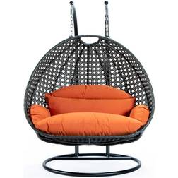 Leisuremod Charcoal Wicker Egg Swing