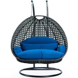 Leisuremod Charcoal Wicker Egg Swing