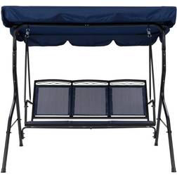 CorLiving Navy Mesh 3-Seat Powder