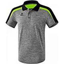 Erima Kinder Poloshirt Liga 2.0 Grau Melange/Schwarz/Green Gecko