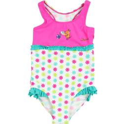 Playshoes Flickor UV-skydd mus blommor baddräkt, Flerfärgad (vit/rosa 586) 110/116