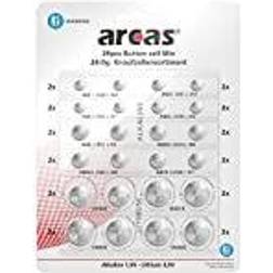 Arcas Knopfzellen Set (1 Stk. AG3, AG4, AG10, AG12, A76) Batterien