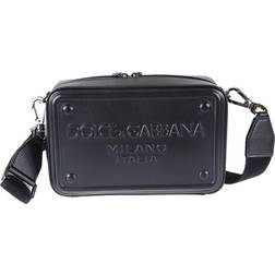 Dolce & Gabbana mbossed-logo Leather Crossbody Bag - Black