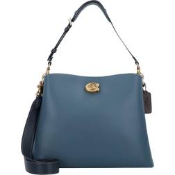 Coach Willow Shoulder Bag In Colorblock - Brass/Denim