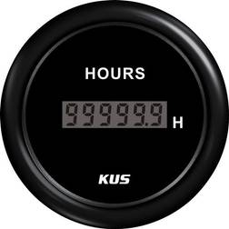 Kus digital timetæller, sort, 12/24v