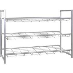 HAKU Möbel Shoe-Rack Alu Metal 80 cm x 60 cm x D 30 cm Shoe Rack