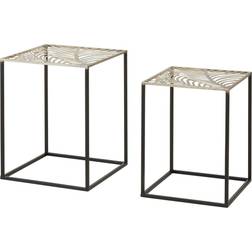 Lot De 2 Tables D'Appoint Carrées Aglae 50 cm Bronze Table gigogne