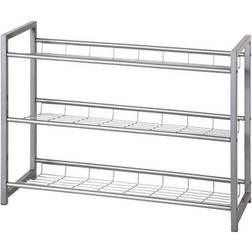 HAKU Möbel Shoe-Rack Alu Metal 80 cm x 60 cm x D 30 cm Shoe Rack