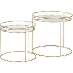 Tables Basses Grace En Métal Et Miroir Lot De 2 Table gigogne