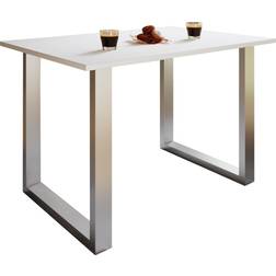 VCM XonaU 140 x 80 cm Hvid Sølvfarvet Spisebord