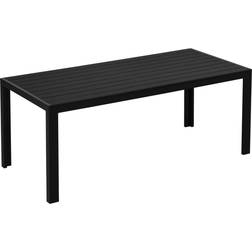 OutSunny Trädgårdsbord Aluminiumbord Trä-Plast Polywood Svart