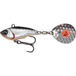 Savage Gear Poisson Nageur Fat Tail Spin 8cm Couleur Dirty Silver, Poids 24g, Taille 8cm