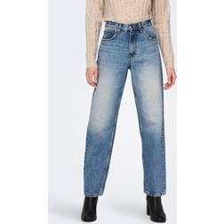 Only Jeans donna dritta a vita alta Robyn - Bleu