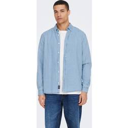 Only & Sons Regular Fit Denim Shirt - Blue/Light Blue