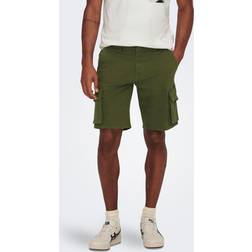 Only & Sons Regular Fit Cargo Shorts - Green