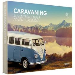 Franzis Caravaning Adventskalender, VW Bulli T1 Metall Modellbausatz im Maßstab 1:24, mit 52-seitigem Begleitbuch