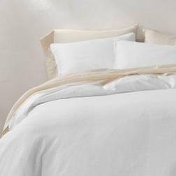 Casaluna Heavyweight Linen Blend Duvet Cover Pink, Blue, Green, Gray, Purple, Brown, White, Black, Natural (243.8x233.7)