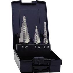 Exact 05332 HSS Step drill bit set 3-piece 6 30 mm, 4 20 mm, 4 12 mm Triangular shank 1 Set