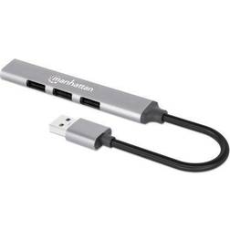 Manhattan 168427 4 Porte Hub USB 3.0 Grigio