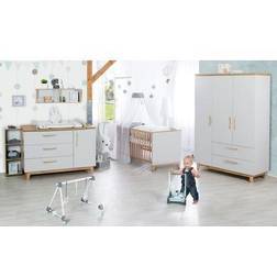 Roba Chambre Bébé Complète Caro 70x140 Commode À Langer Armoire 3 Portes Gris