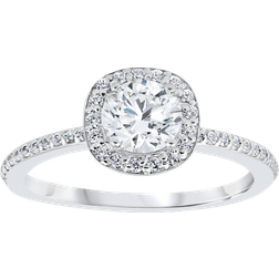 Pompeii3 Cushion Halo Engagement Ring - White Gold/Diamond